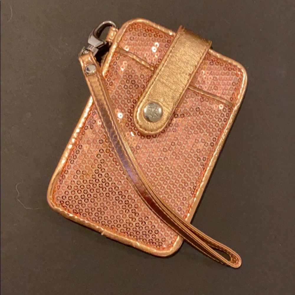 Sequined Rose Gold Wrist Wallet 💸